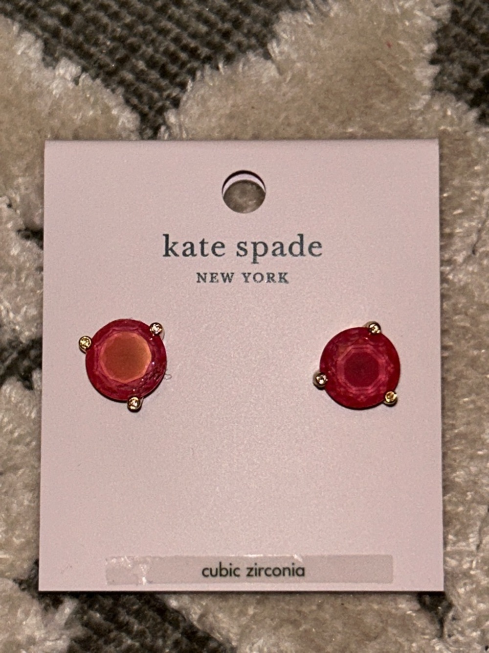kate spade Pink Crystal Stud Earrings